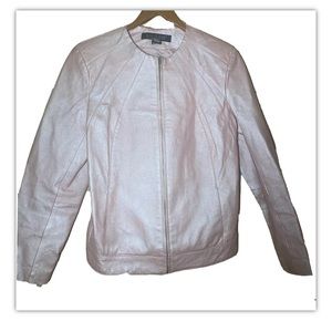 Dialogue Vintage Light Pink Leather Jacket